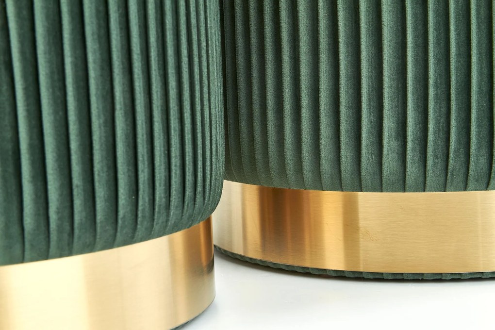 MONTY set of two stools: color: dark green DIOMMI V-CH-MONTY-PUFA-C.ZIELONY