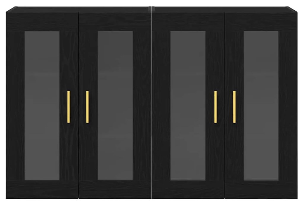 vidaXL Επιτοίχιο ντουλάπι 2 pcs Μαύρη δρυς 69.5 x 34 x 90 εκ.