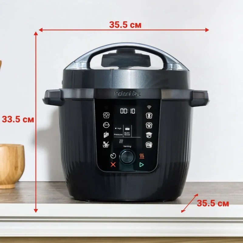 Instant Pot Pro Max 60 WiFi, 1200W, 5,7 L, 10 προγράμματα, Nutriboost, έλεγχος WiFi, οθόνη LCD, Ανοξείδωτο, Μαύρο