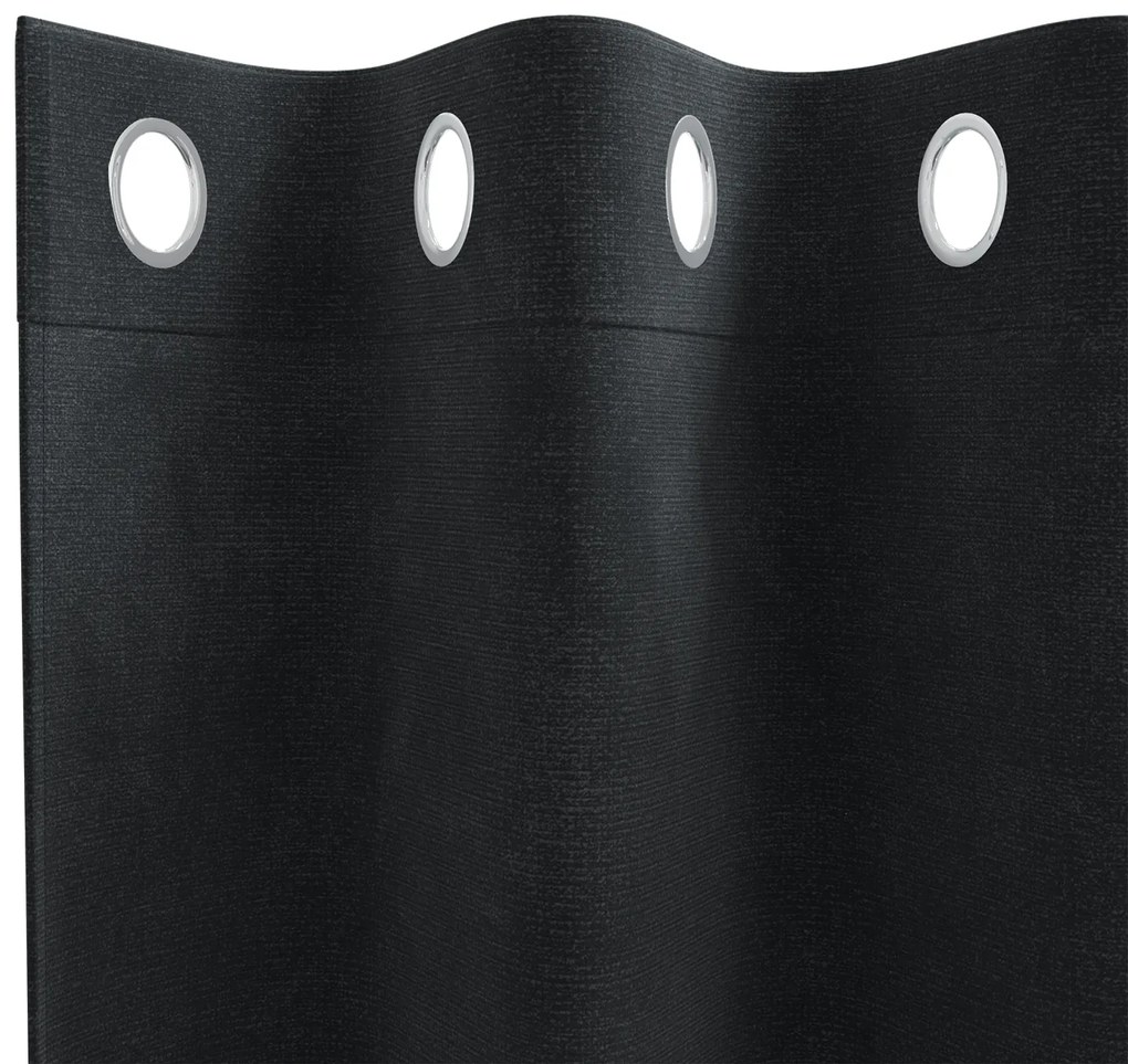 vidaXL Curtains Blackout με Eyelets 2 τεμαχίων Μαύρο Βελούδο