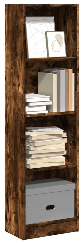 Βιβλιοθήκη Καπνιστή Δρυς 40x24x143 εκ. από Επεξεργασμένο Ξύλο