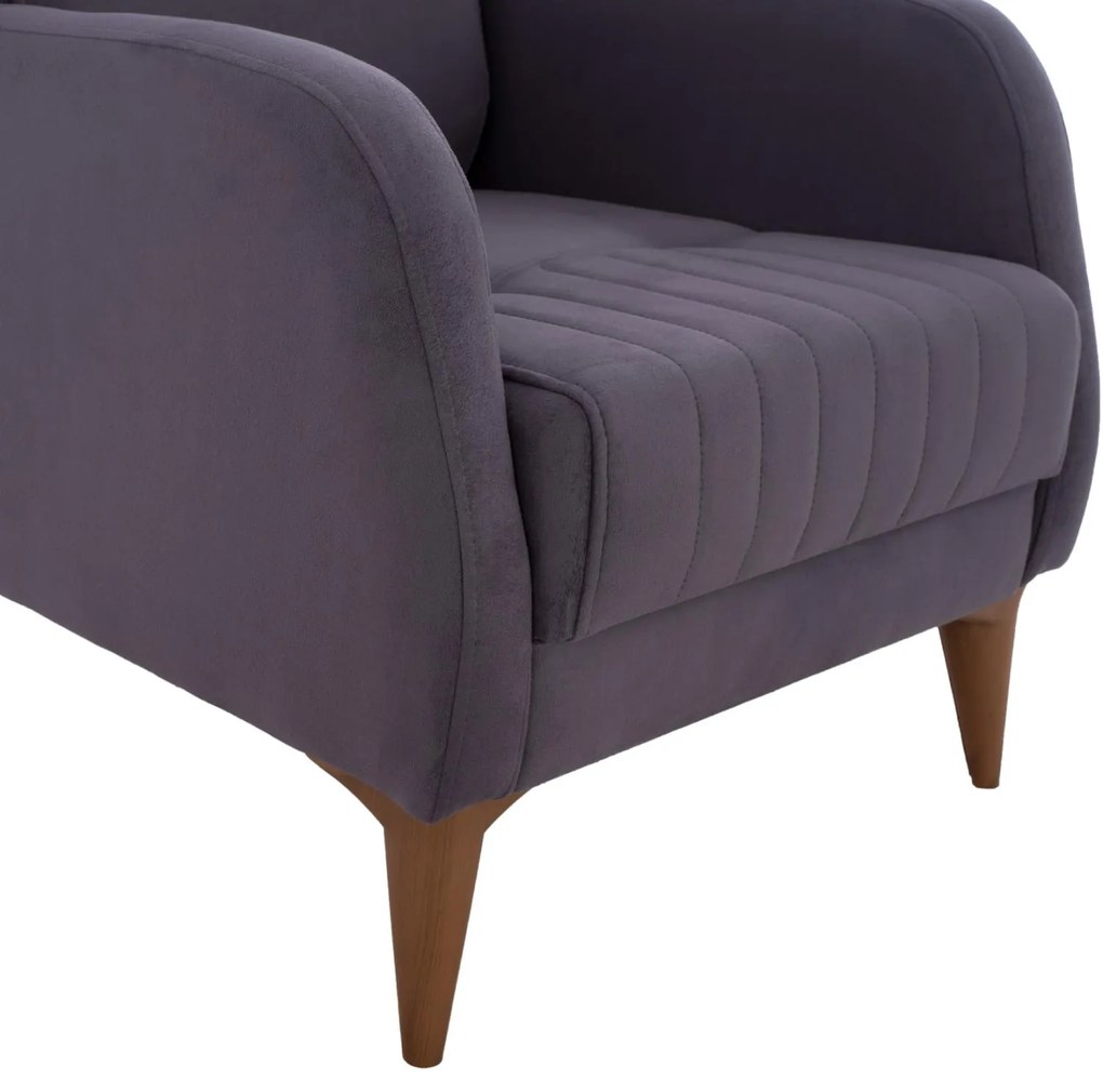 Πολυθρόνα - Μπερζέρα HAYES C9135.01 Γκρί Βελούδο 70x83x96 εκ. 70x83x96 εκ.
