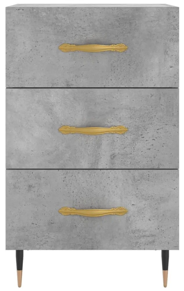 vidaXL Κομοδίνο Γκρι Σκυροδέματος 40x40x66 εκ. από Επεξεργασμένο Ξύλο