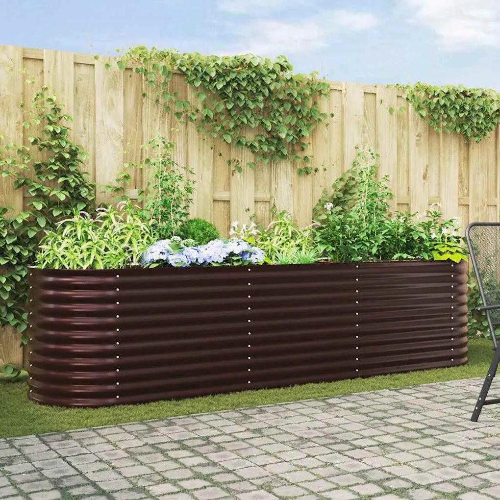 vidaXL Καφέ Κήπος Ανασήκωμα 320 x 80 x 81 εκ. από Γαλβανισμένο Ατσάλι