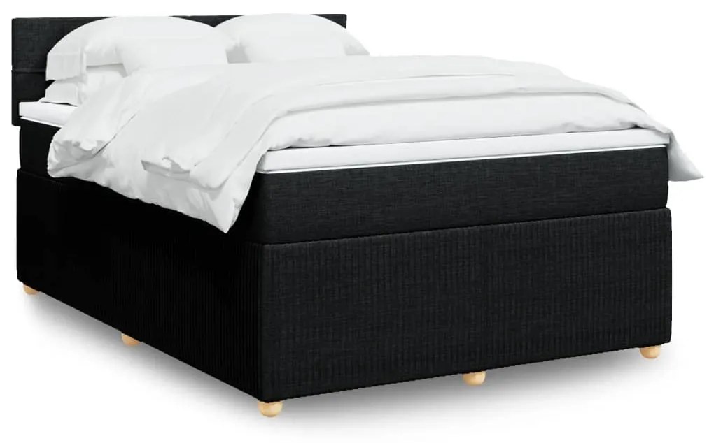 ΚΡΕΒΑΤΙ BOXSPRING ΜΕ ΣΤΡΩΜΑ ΜΑΥΡΟ 160X200 ΕΚ. ΥΦΑΣΜΑΤΙΝΟ 3287509