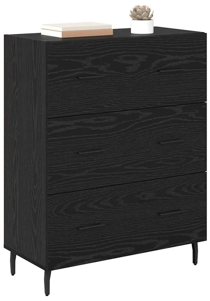 vidaXL Πλαϊνό γραφείο με συρτάρι Μαύρη Οξυά 69,5 x 34 x 90 εκ.