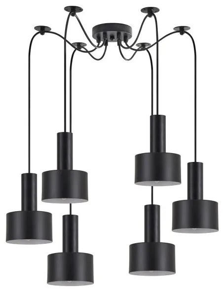 Κρεμαστό Φωτιστικό Οροφής 6xE27 Μαύρο Adept Tube 77-8541 Homelighting-77-8541-Μαύρο 77-8541