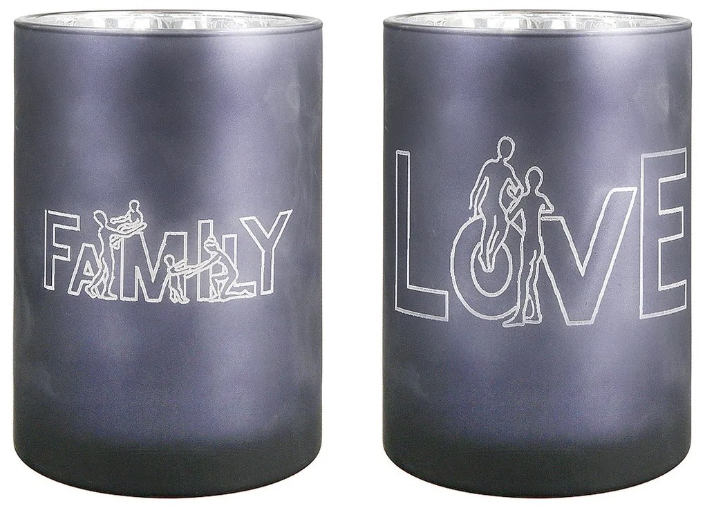 Θήκη Ρεσώ ArteLibre 'Family' Γκρι Γυαλί 18cm Σε 2 Σχέδια-05160542
