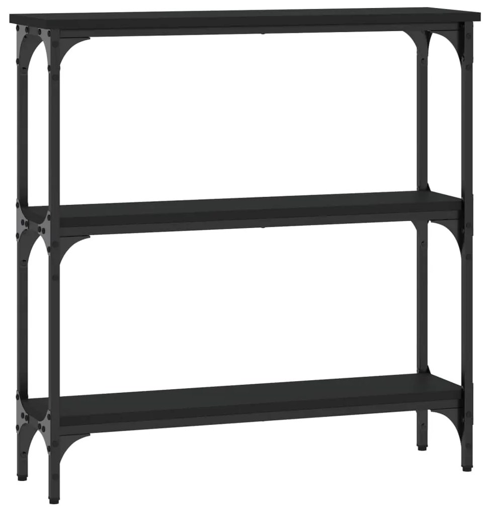 vidaXL Τραπέζι Κονσόλα Μαύρο 75 x 22,5 x 75 εκ. από Επεξεργ. Ξύλο