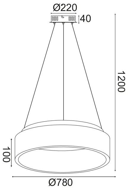 ΚΡΕΜΑΣΤΟ ΦΩΤΙΣΤΙΚΟ LED 80W 3000K 4100LM ΛΕΥΚΟ ΜΕΤΑΛΛΙΚΟ D78XH120CM APOLLO - 51W - 100W - BR81LEDP78WH