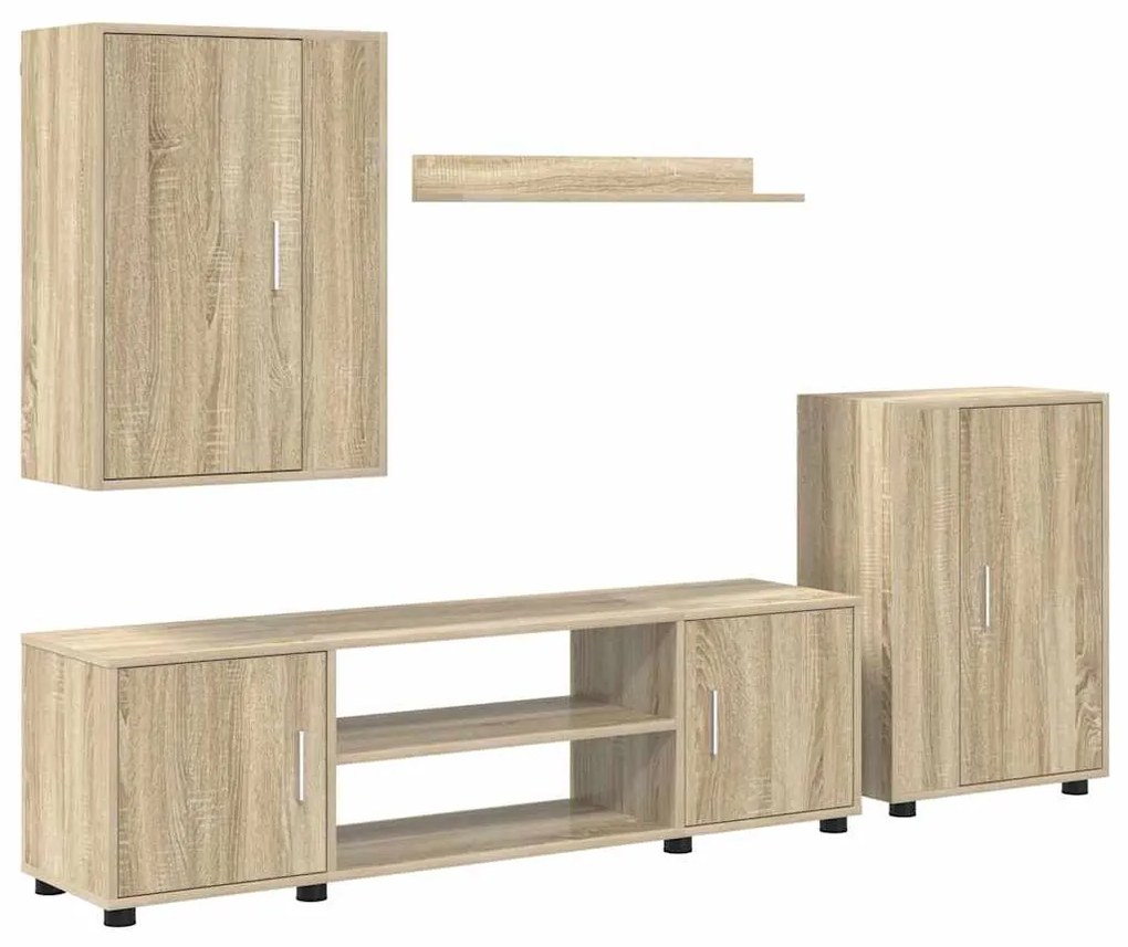 vidaXL Σετ 4 τεμαχίων για ντουλάπα τηλεόρασης 4 pcs Sonoma Δρυς