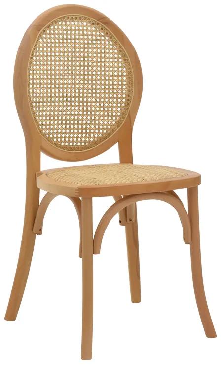 263-000030 Καρέκλα Camil pakoworld φυσικό ξύλο οξιάς-φυσικό rattan 45x50x94εκ BEECH-RATTAN NATURAL, 1 Τεμάχιο