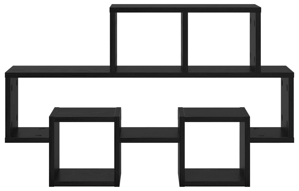 vidaXL Ράφι Τοίχου Μαύρη Δρυς 82 x 15 x 51 εκ. Επεξεργασμένο ξύλο