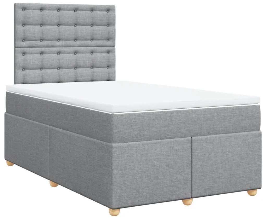 ΚΡΕΒΑΤΙ BOXSPRING ΜΕ ΣΤΡΩΜΑ ΑΝΟΙΧΤΟ ΓΚΡΙ 120X190 ΕΚ. ΥΦΑΣΜΑΤΙΝΟ 3293533