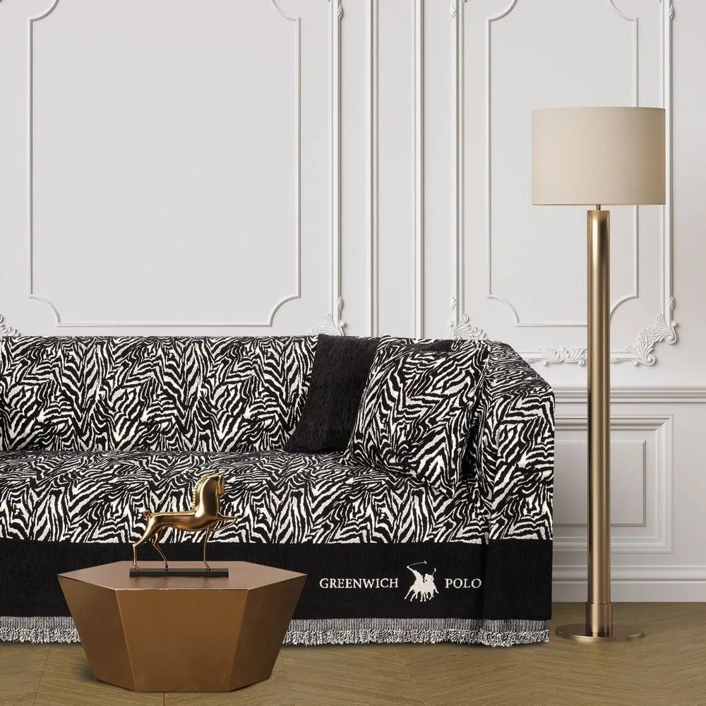 Ριχτάρι 3935 Taupe-Black Greenwich Polo Club Διθέσιο 180x250cm Chenille