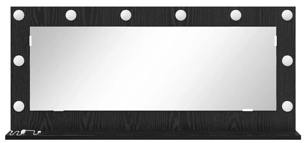 vidaXL Καθρέφτης τουαλέτας Ορθογώνιος Μαύρη Οξυά 100 x 45 x 18 εκ.