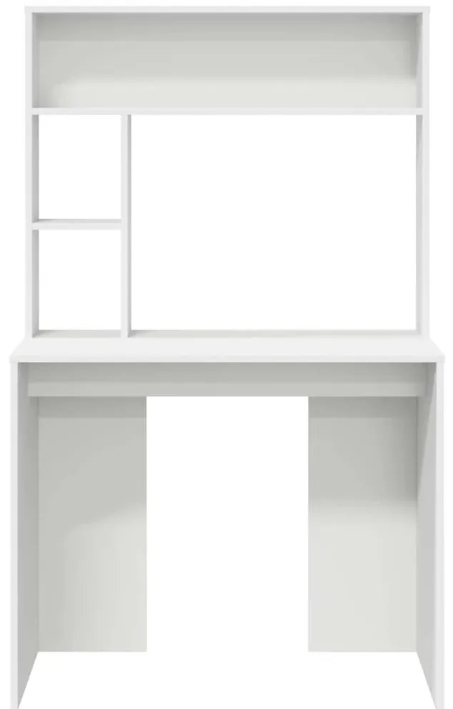 vidaXL Γραφείο με ράφι Λευκό 91 x 50 x 149 εκ Επεξεργασμένο ξύλο