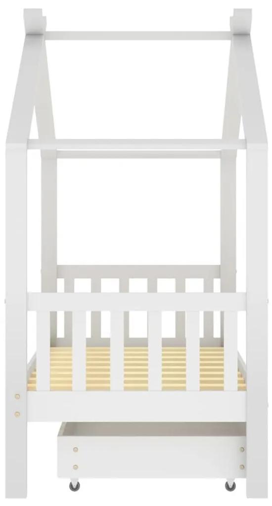 Πλαίσιο Παιδικού Κρεβατιού+Συρτάρι Λευκό Τύπου Montessori 80x160 εκ. Ξύλο Πεύκου - Λευκό