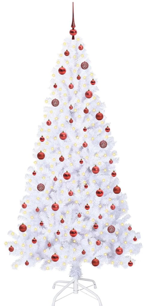 vidaXL Τεχνητό Χριστουγεννιάτικο Δέντρο Λευκό 210 cm PVC και Ατσάλι