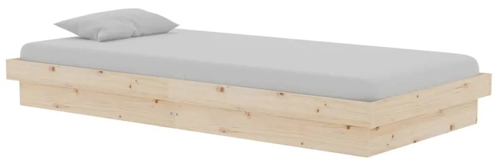 vidaXL Πλαίσιο Κρεβατιού 90 x 190 εκ. από Μασίφ Ξύλο 3FT Single