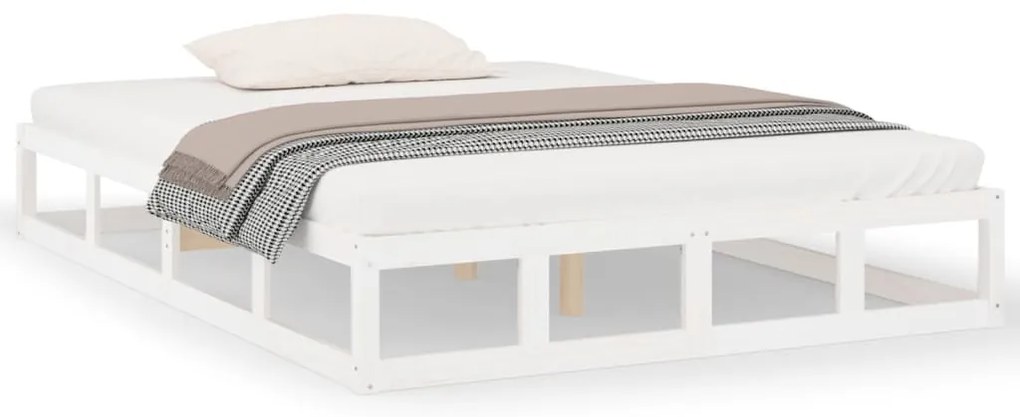 vidaXL Πλαίσιο Κρεβατιού Λευκό 160 x 200 εκ. από Μασίφ Ξύλο