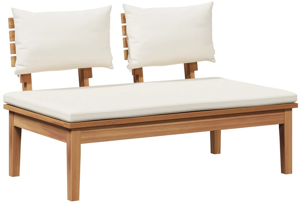 vidaXL Σετ Παγκάκι Κήπου 4 pcs Καφέ, Κρέμα Πολυ rattan, βαμμένο ατσάλι