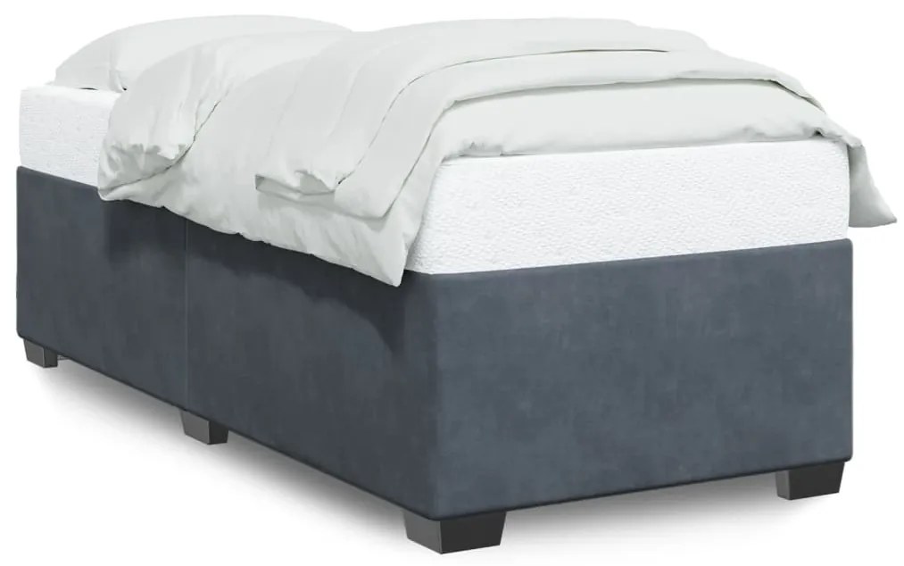 Σκελετός Κρεβατιού Χωρίς Στρώμα Σκ. Γκρι 100x200 εκ. Βελούδινο