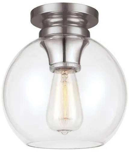 Πλαφονιέρα Φωτιστικό Οροφής 1xE27 Tabby Elstead Lighting-FE-TABBY-F-PN-Νίκελ Ματ FE-TABBY-F-PN