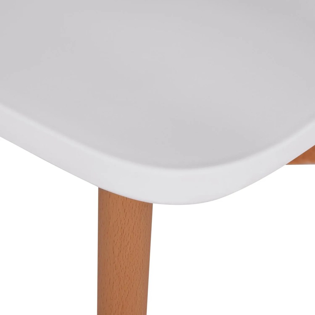Σετ τραπεζαρίας MINIMAL C21172 5τμχ Λευκό MDF &amp; Καρέκλες Λευκό - Φυσικό 120x80x73 εκ.