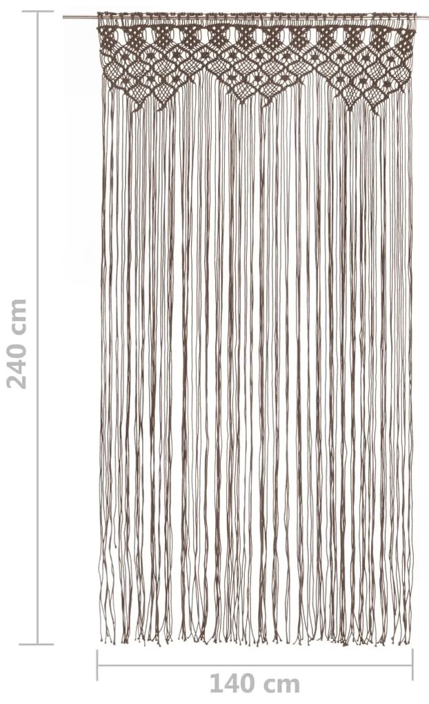 vidaXL Κουρτίνα Μακραμέ Taupe 140 x 240 εκ. Βαμβακερή