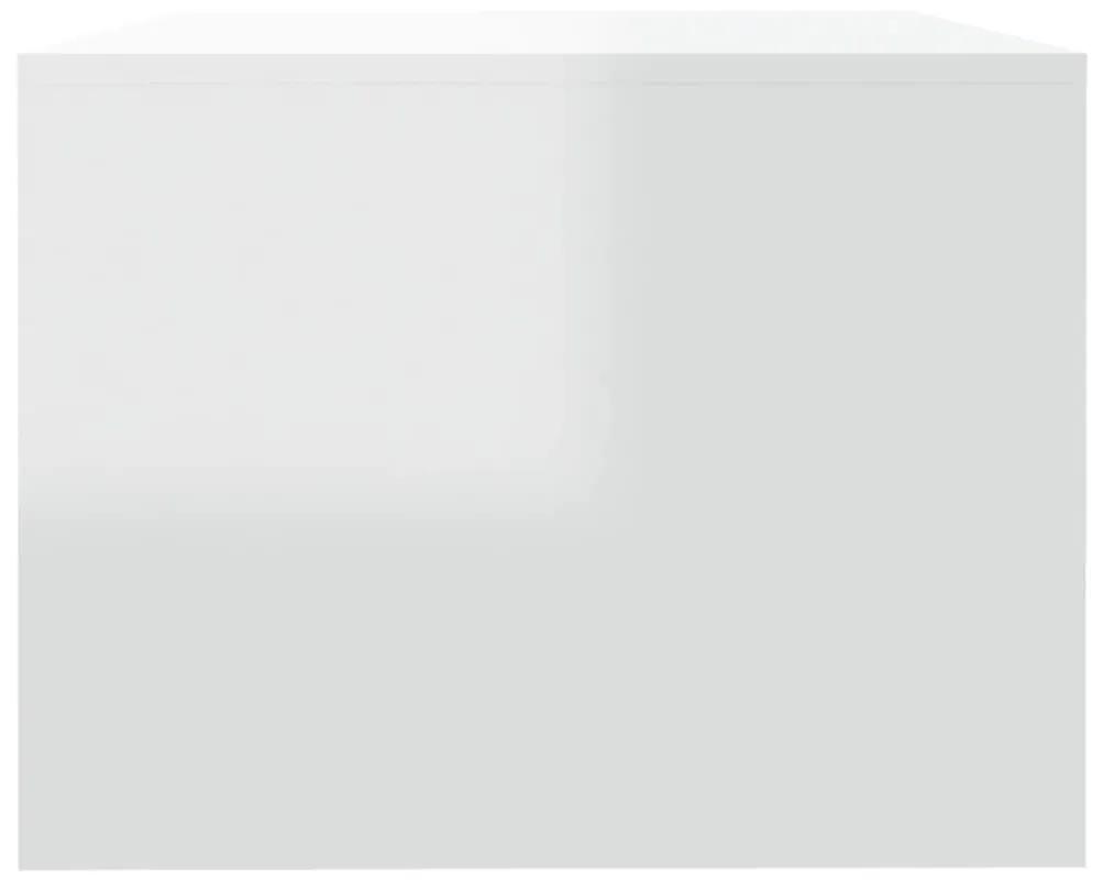 Τραπεζάκι Σαλονιού Γυαλιστερό Λευκό 102x55x42 εκ. Επεξεργ. Ξύλο - Λευκό
