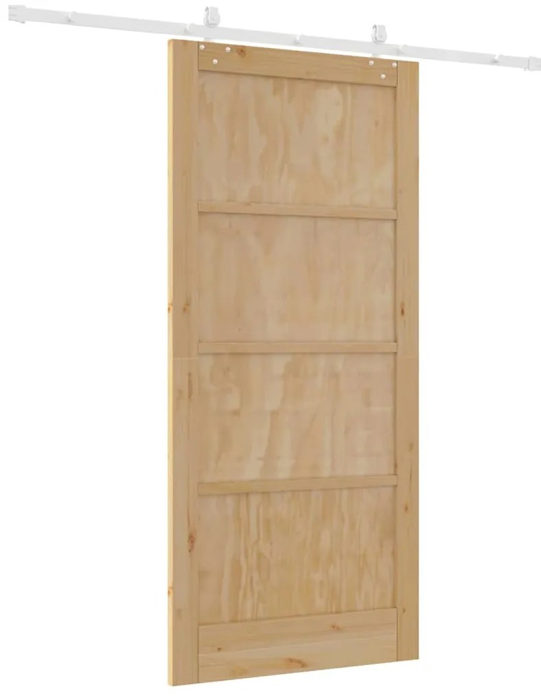 vidaXL Συρόμενη Πόρτα Φυσικό και λευκό 93 x 202 cm
