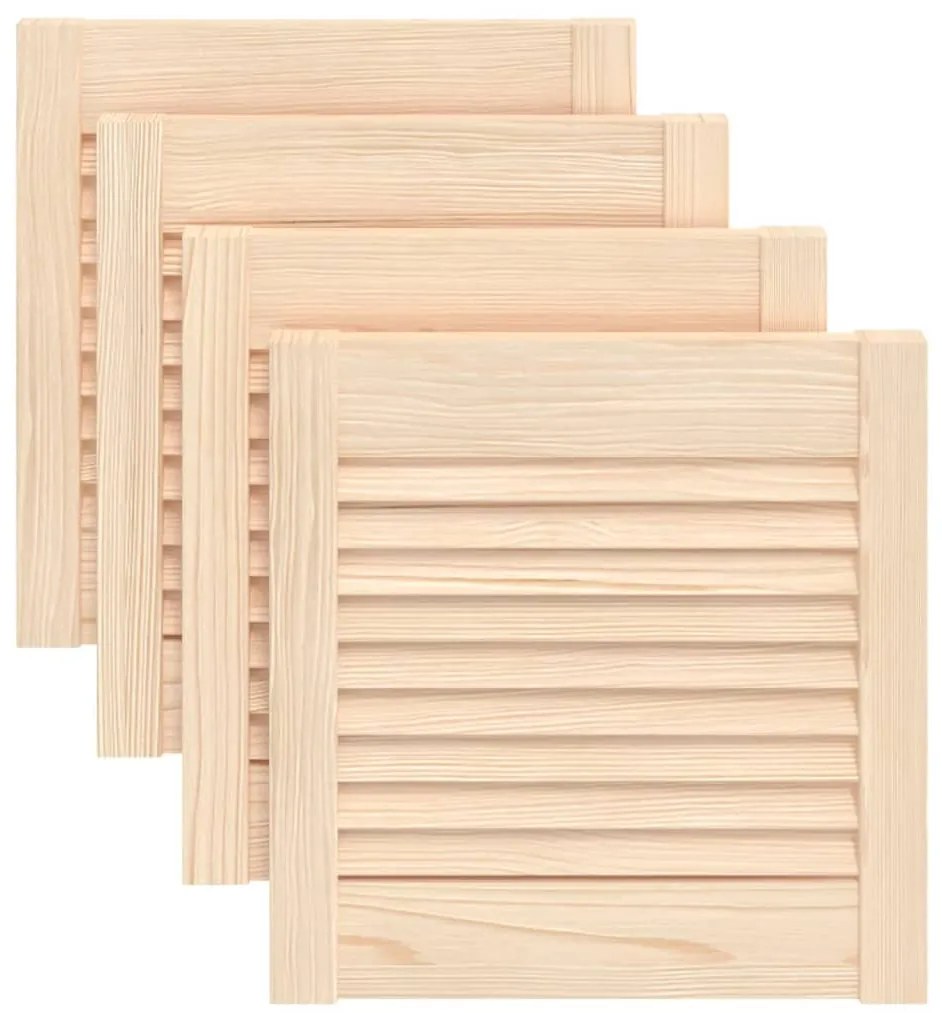 vidaXL Πορτάκια με Περσίδες 4 Τεμ. 39,5x39,4 εκ. από Μασίφ Ξύλο Πεύκου