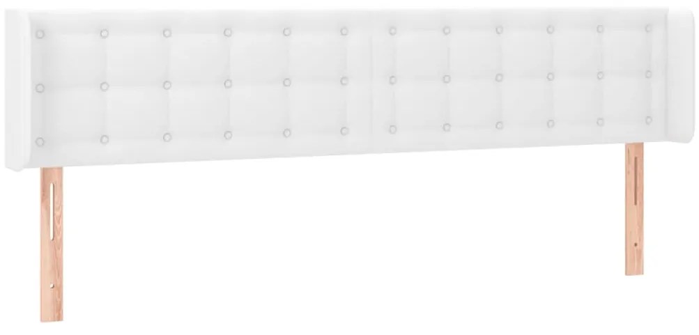 vidaXL Κεφαλάρι με Πτερύγια Λευκό 203x16x78/88 εκ. Συνθετικό Δέρμα