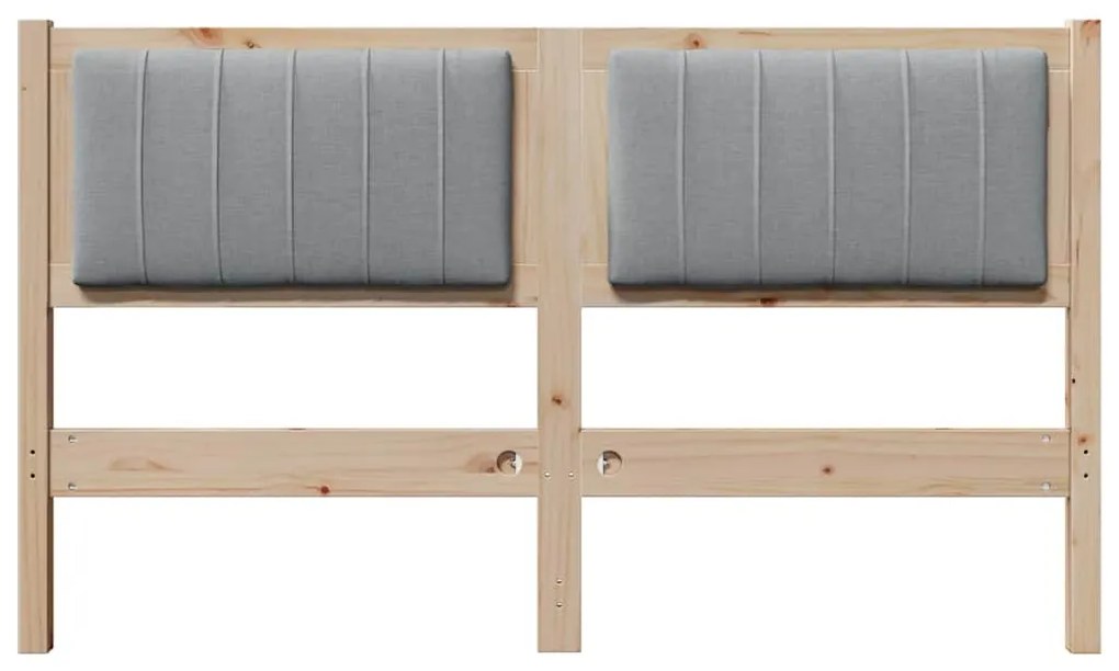 vidaXL Ταπετσαρισμένο κεφαλάρι Καφέ 135 cm Στερεά ξυλεία πεύκου