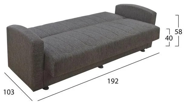 Καναπές - Κρεβάτι Dimos V16 3θέσιος Καφέ 220x77x83 εκ. 220x77x83 εκ.