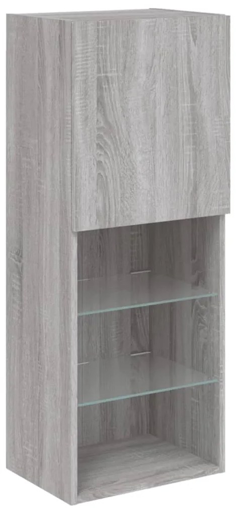 vidaXL Έπιπλο Τηλεόρασης με LED Γκρι Sonoma 40,5x30x102 εκ.