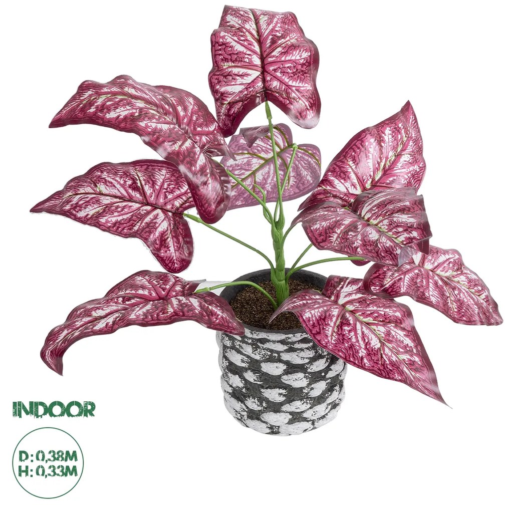 GloboStar® Artificial Garden RED POLKA 20887 Τεχνητό Διακοσμητικό Φυτό Κόκκινη Πόλκα Φ38 x Υ33cm