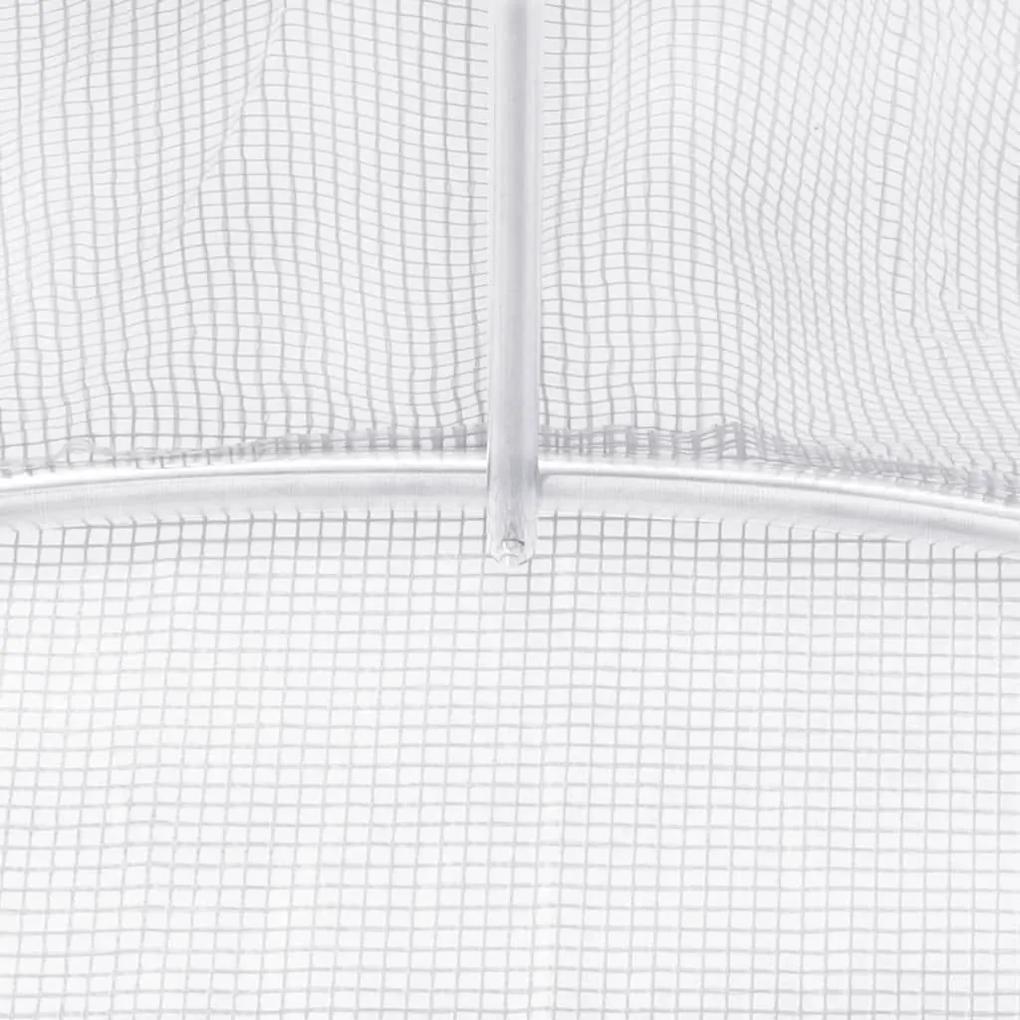 Θερμοκήπιο με Ατσάλινο Πλαίσιο Λευκό 48 μ² 8 x 6 x 2,85 μ. - Λευκό