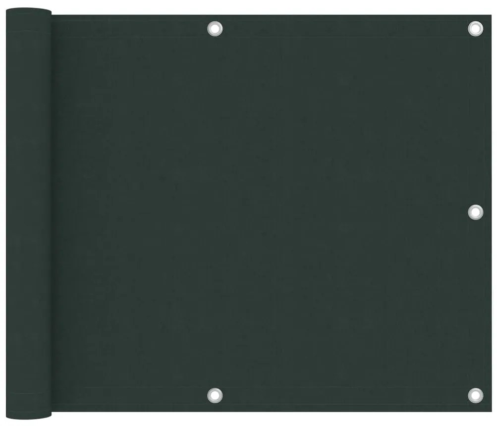 vidaXL Διαχωριστικό Βεράντας Σκούρο Πράσινο 75x600 εκ. Ύφασμα Oxford
