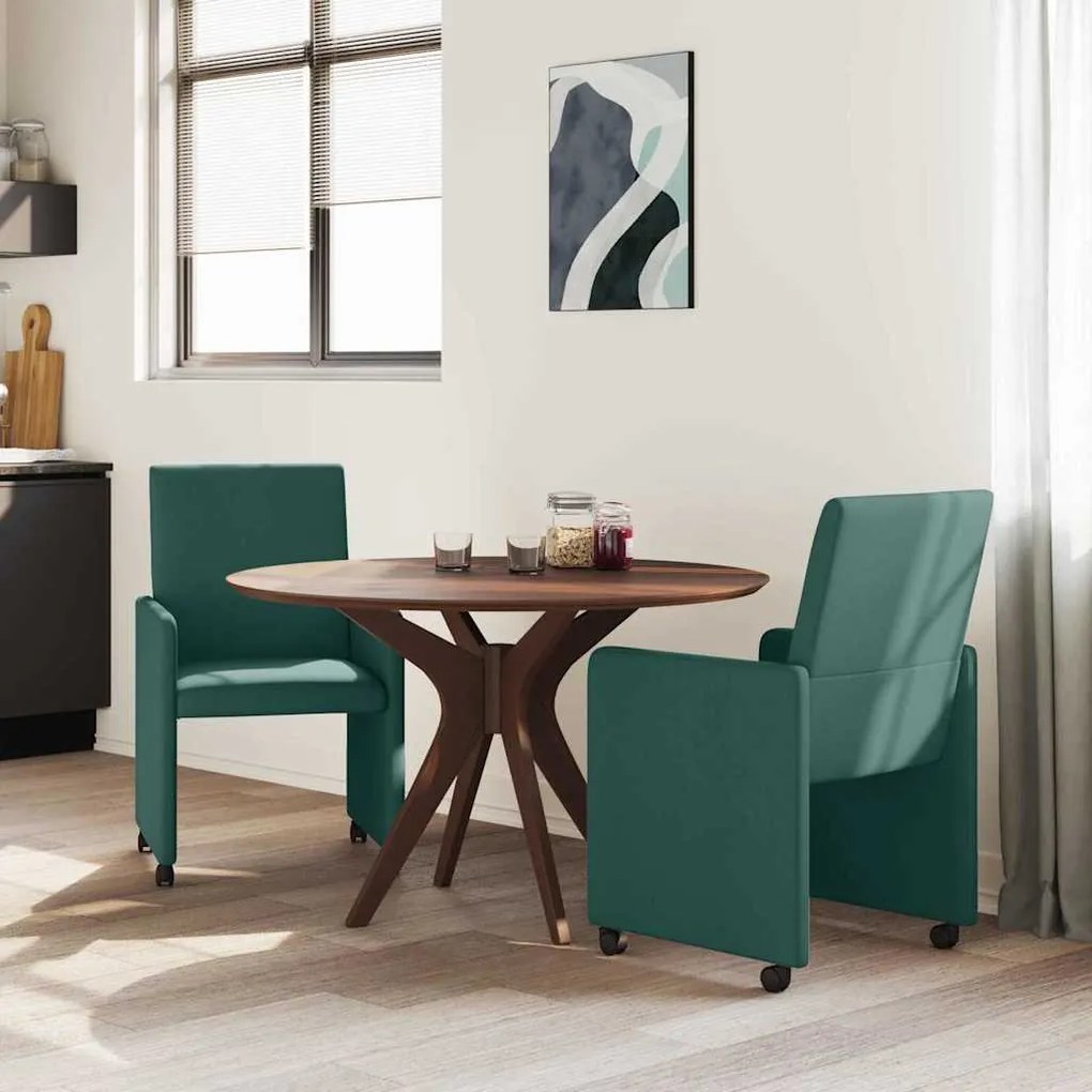 vidaXL Καρέκλα τραπεζαρίας 2 pcs Σκούρο πράσινο 57 x 66 x 94 εκ ύφασμα