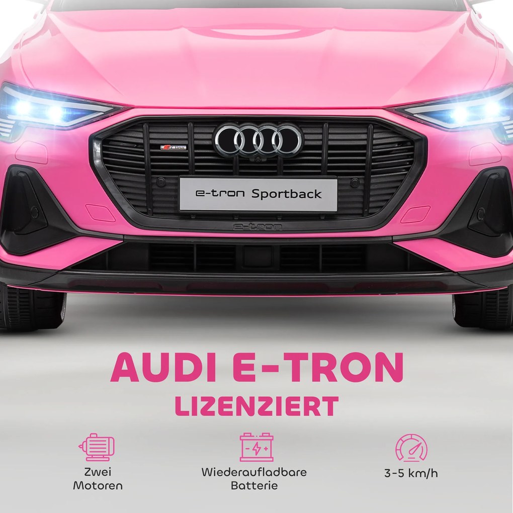 HOMCOM Ηλεκτρικό Παιδικό Αυτοκίνητο 12V Audi E-tron με Τηλεχειριστήριο, Ζώνη Ασφαλετίας, για 3-5 ετών