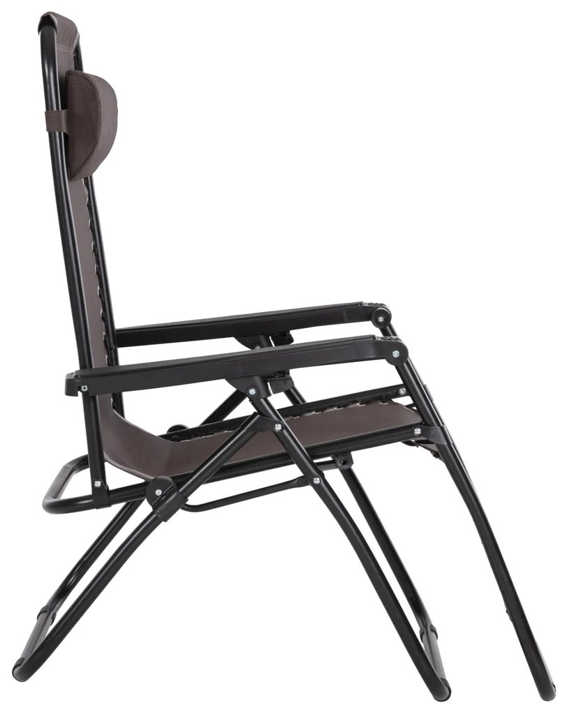 Καρέκλα - Πολυθρόνα RELAX COMPANION C5095.13 Μαύρο Μέταλλο με Καφέ Textiline 67x145x110Υεκ. 2αδα 67x145x110 εκ.