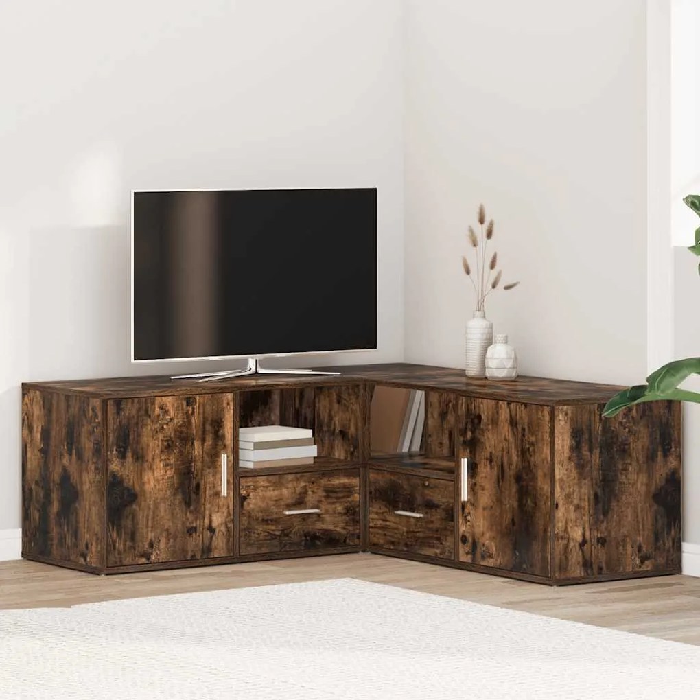 vidaXL Γωνιακό Έπιπλο Καπνιστή δρυς 200x40x45 εκ. από Επεξεργ. Ξύλο