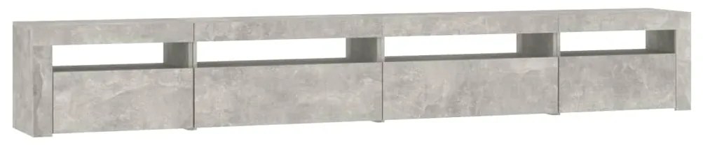vidaXL Έπιπλο Τηλεόρασης με LED Γκρι Σκυροδέματος 270x35x40 εκ.