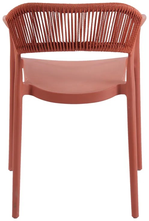 Πολυθρόνα Ankara pakoworld στοιβαζόμενη pp-pe rattan σε terracotta απόχρωση 54x55.5x77εκ
