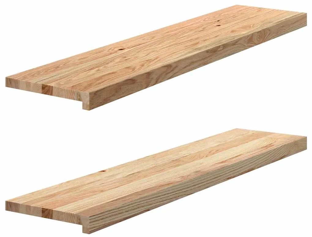 vidaXL Περβάζια παραθύρων 2 τεμ. 110x30x2 εκ. Ακατέργαστο Μασίφ Δρυός