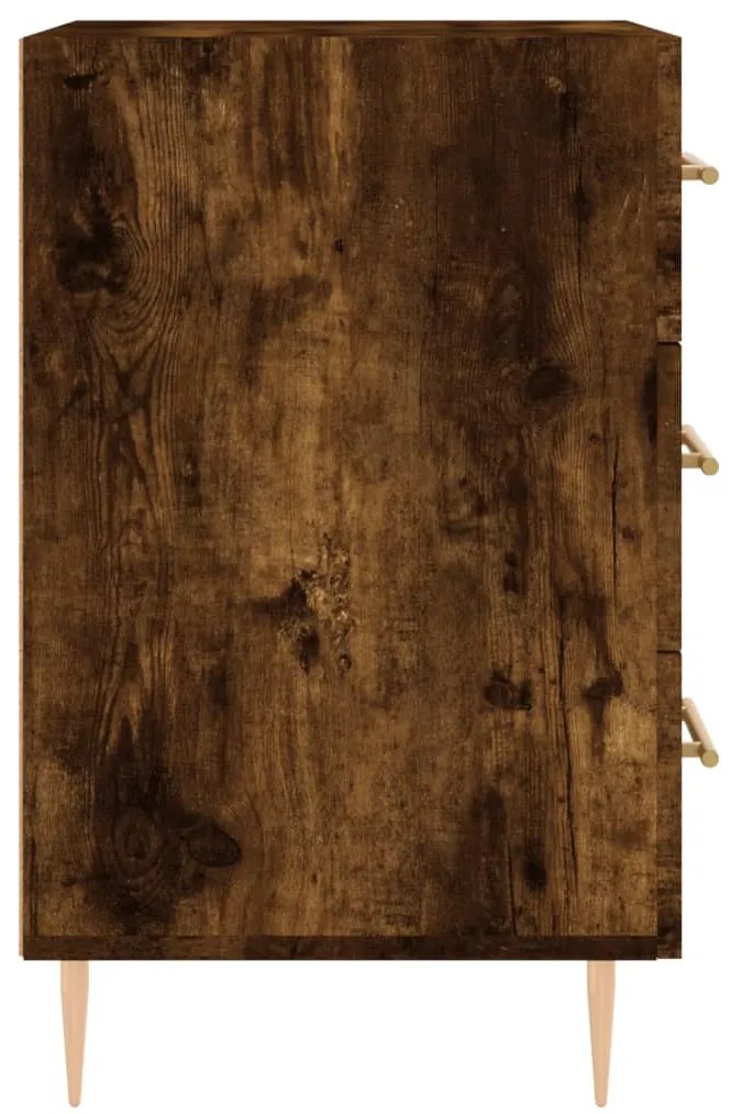 vidaXL Κομοδίνο Καπνιστή Δρυς 40 x 40 x 66 εκ. από Επεξεργασμένο Ξύλο