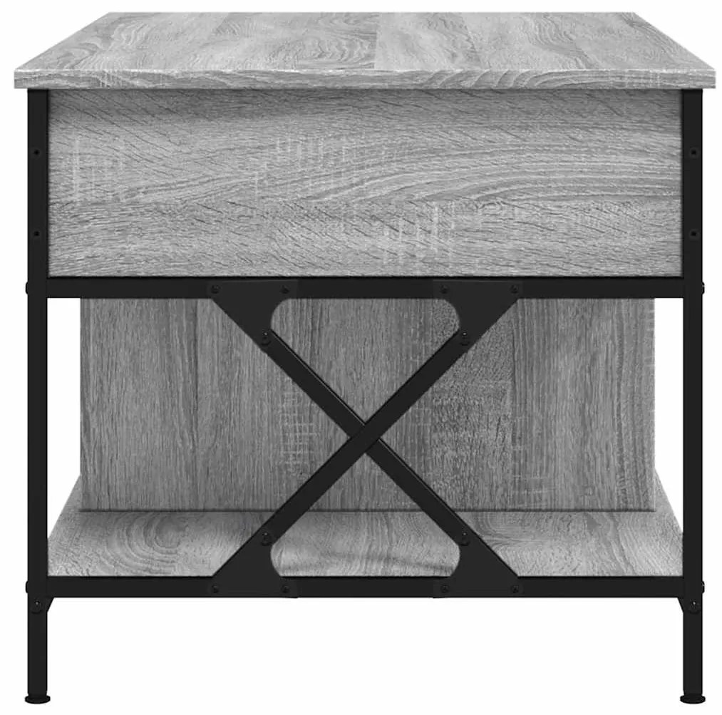 vidaXL Τραπεζάκι Σαλονιού Γκρι Sonoma 100x55x50 εκ. Επεξ. Ξύλο/Μέταλλο