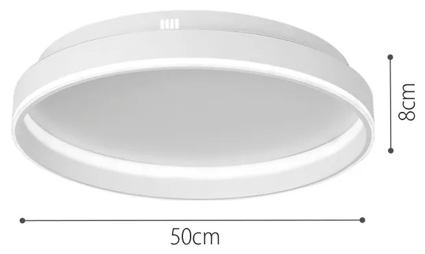 InLight Πλαφονιέρα οροφής LED 65W 3CCT από λευκό μέταλλο και ακρυλικό D:50cm (42032-White)